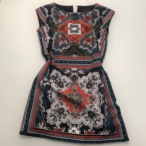 Bold patterned sleeveless shift dress
